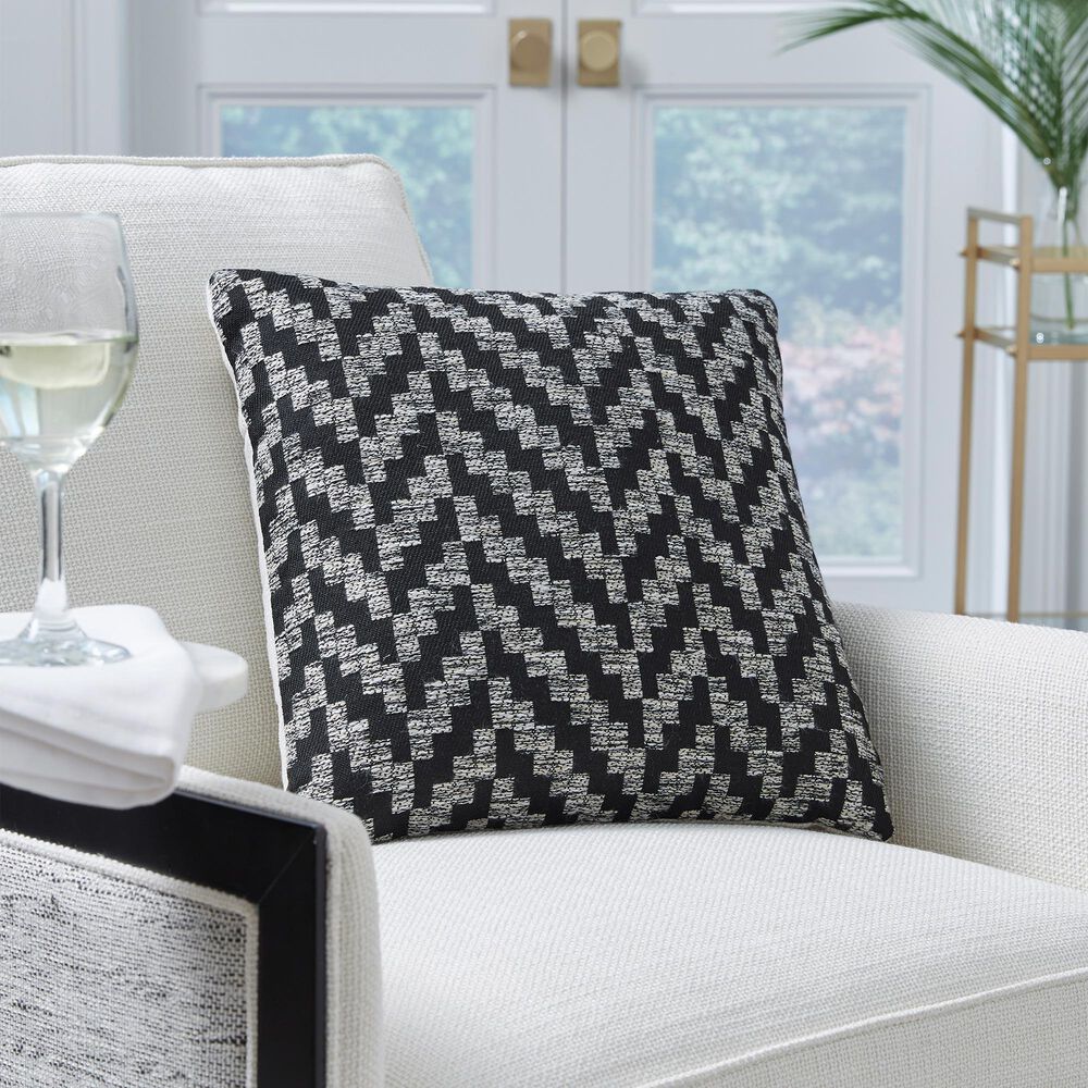 Ashley Tenslock 18&quot; Square Throw Pillow in Black and White, , large