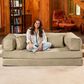 Jaxx Unsofa Stationary Loveseat in Sand Velvet, , large