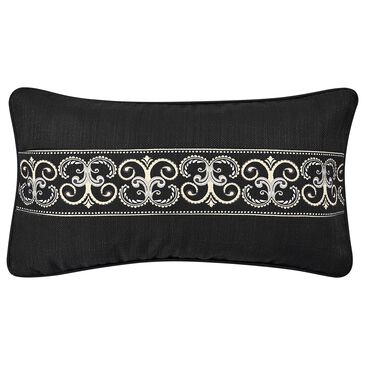 Royal Court Messina 12" x 22" Lumbar Pillow in Black and Sliver, , large