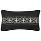 J. Queen New York Messina 12" x 22" Lumbar Pillow in Black and Sliver, , large