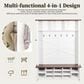 HOMLUX 6-Hook Hall Tree with 16-Compartment in White and Walnut, , large