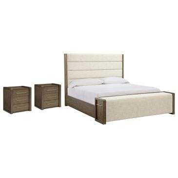 Ashley Marxmore California King Upholstered Storage Bed with Two Nightstands in Brown, , large