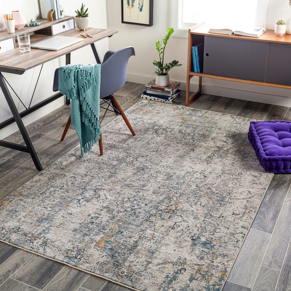 Surya Cardiff CDF-2300 Light Gray, Charcoal, Light Beige, Tan and Dark Blue 10&#39; x 13&#39;11&quot; Area Rug, , large