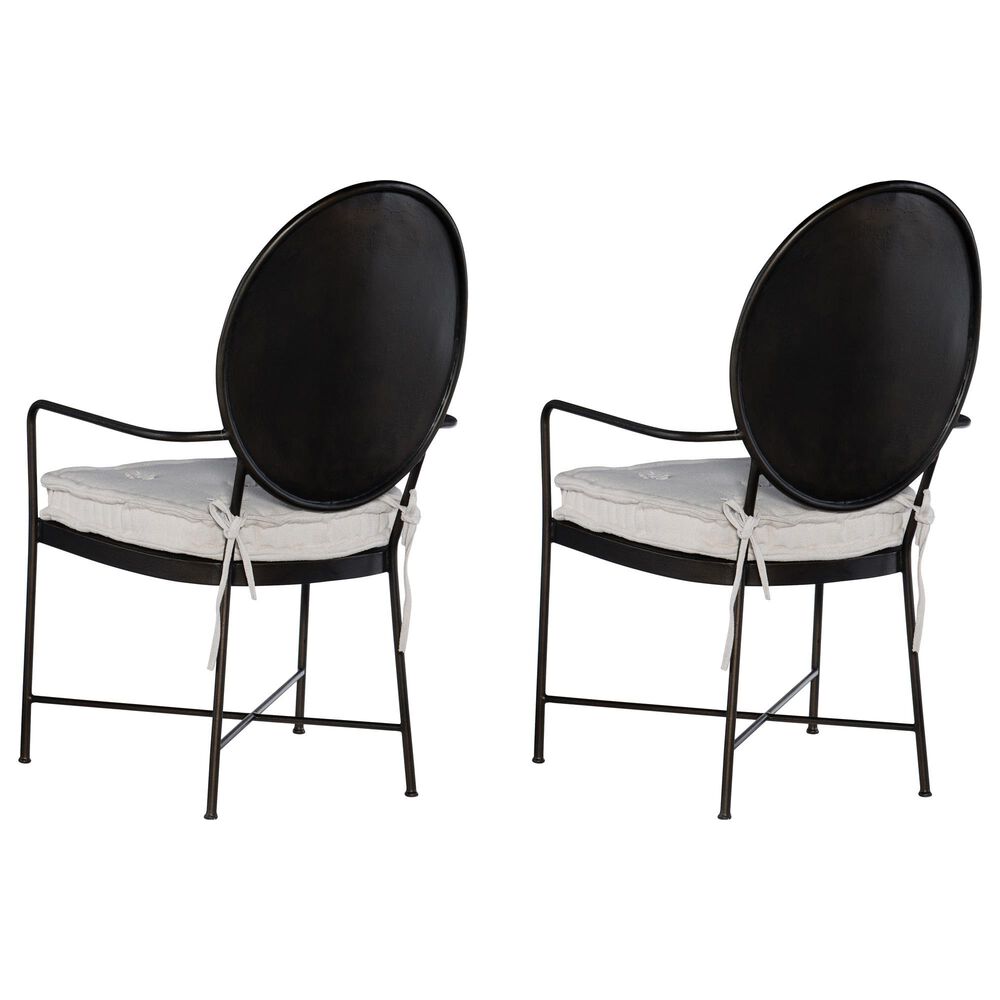Hooker Furniture Ciao Bella Arm Chair with Tuscan White Cushion in Black &#40;Set of 2&#41;, , large
