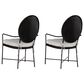 Hooker Furniture Ciao Bella Arm Chair with Tuscan White Cushion in Black (Set of 2), , large