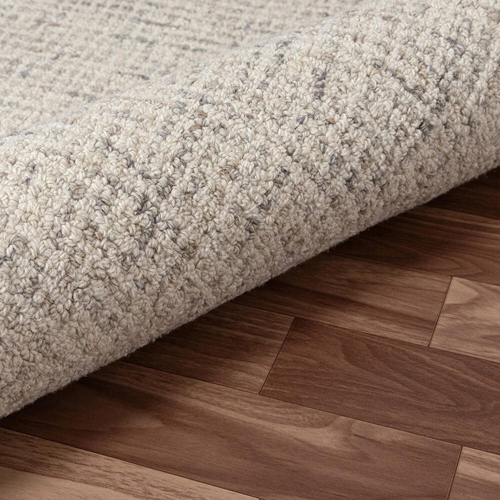 L&amp;R Resources Criss Cross Ivory and Greige 8&#39; Round Area Rug, , large