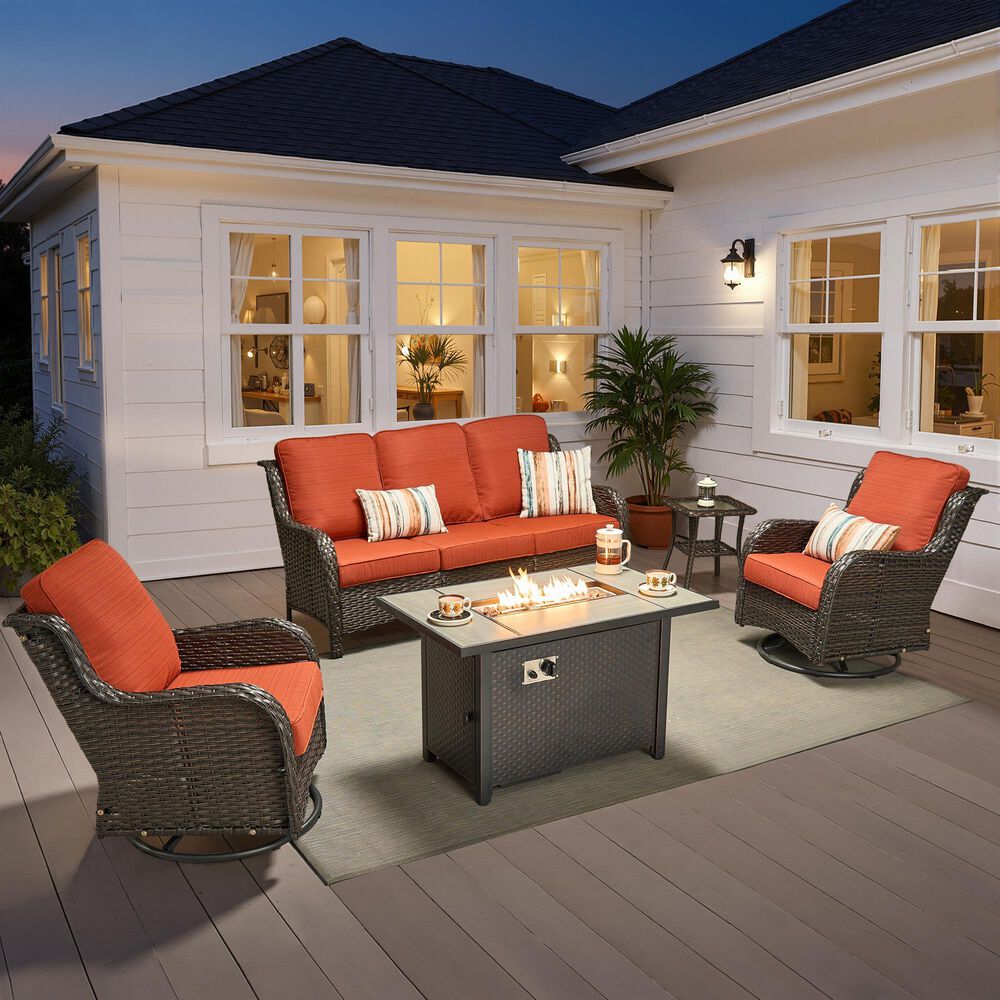 HOMLUX 5-Piece Patio Set in Orange, , large