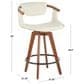 Lumisource Oracle Swivel Counter Stool with Cream Cushion in Walnut and Black, , large