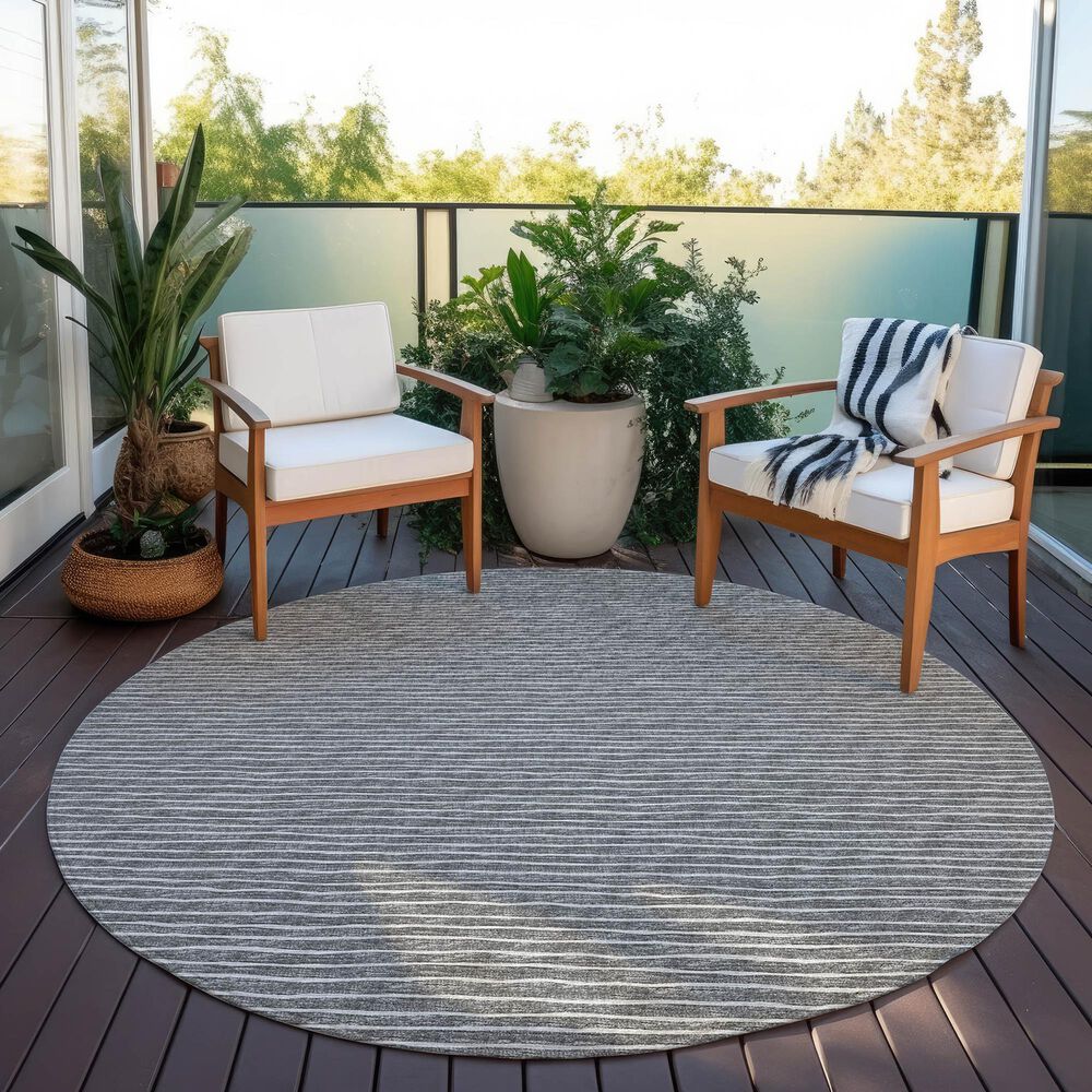 Dalyn Rug Company Laidley 8&#39; Round Grey Indoor/Outdoor Area Rug, , large