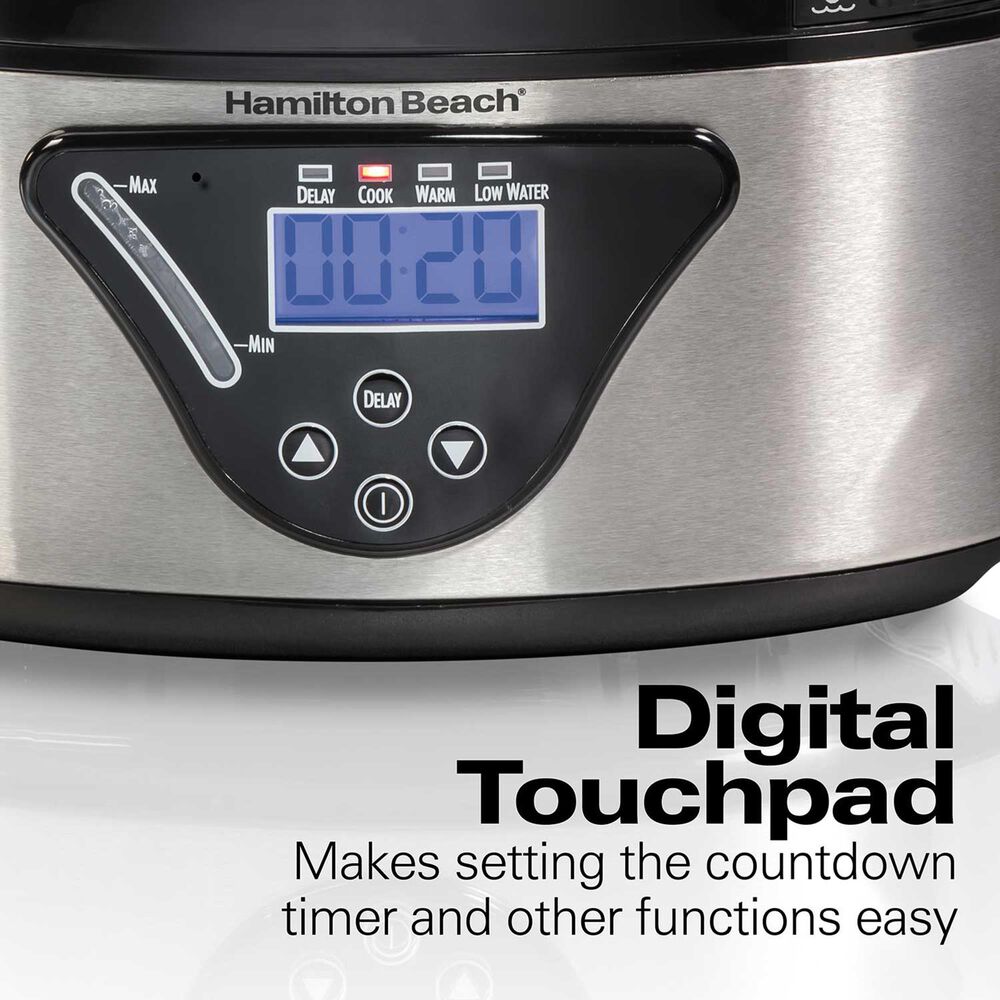 Hamilton Beach 5.5-Quart Digital Steamer and Rice Cooker in Stainless Steel, , large
