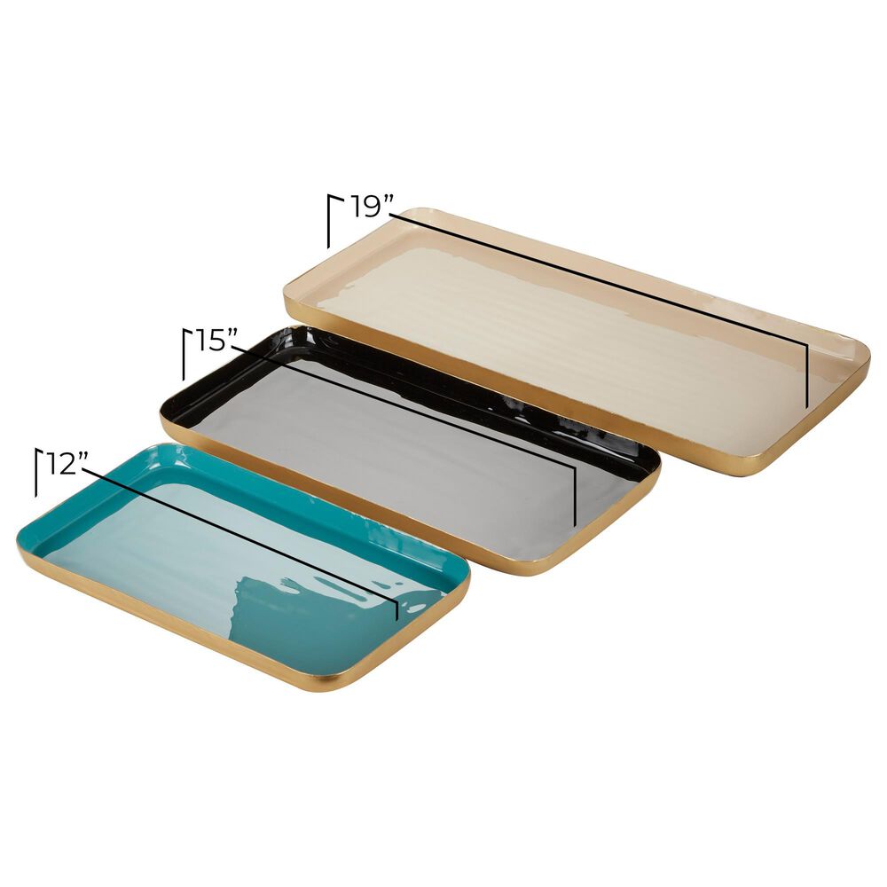 Maple and Jade Contemporary Tray in Multicolor &#40;Set of 3&#41;, , large