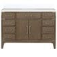 Lexora Home Laurel 48" Single Bathroom Vanity in Grey Oak with White Quartz Top and Rectangular Sink, , large