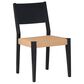 Linon Home Decor Cadence Side Chair with Woven Rope Seat in Black, , large