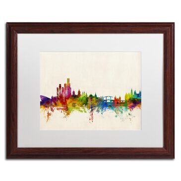 Timberlake Michael Tompsett "Amsterdam The Netherlands Skyline" Matted Brown Framed Art 11x14, , large