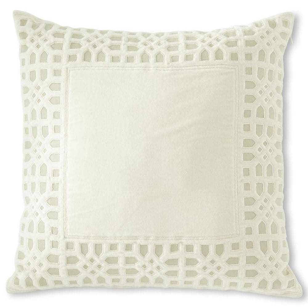 K & K Interiors 20" Square Moroccan Cutout Throw Pillow in Cream, , large