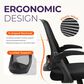 HOMLUX Swivel Ergonomic Office Chair with Flip Up Arms in Black, , large