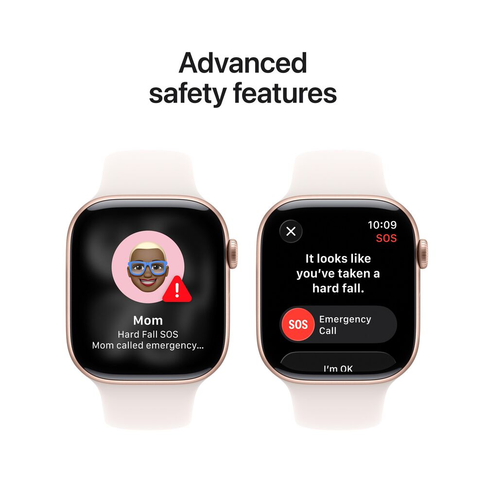Apple Watch Series 11 &#40;GPS&#41; 46mm Rose Gold Aluminum Case with Light Blush Sport Band - S/M - &#40;2025&#41;, , large