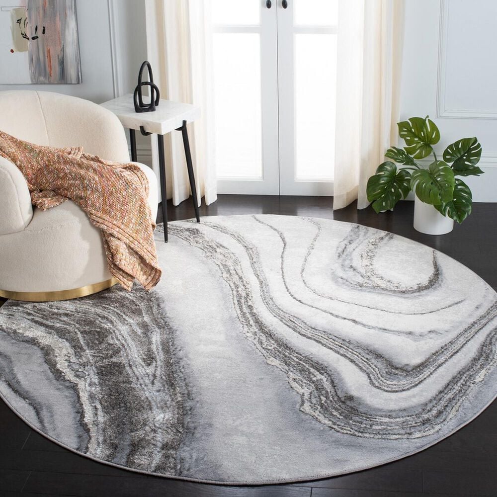 Safavieh Orchard 8&#39; Round Grey and Ivory Area Rug, , large