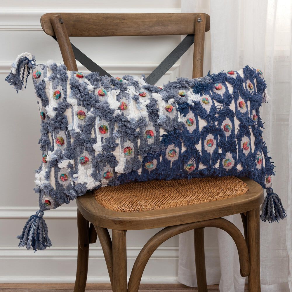Rizzy Home Geometric 14" x 26" Pillow Cover in Navy, , large