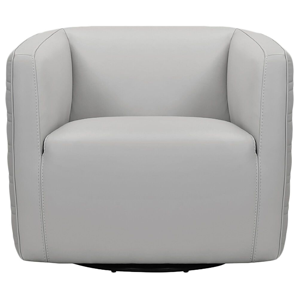 Blue River Melanie Swivel Barrel Chair in Dove Gray and Black, , large