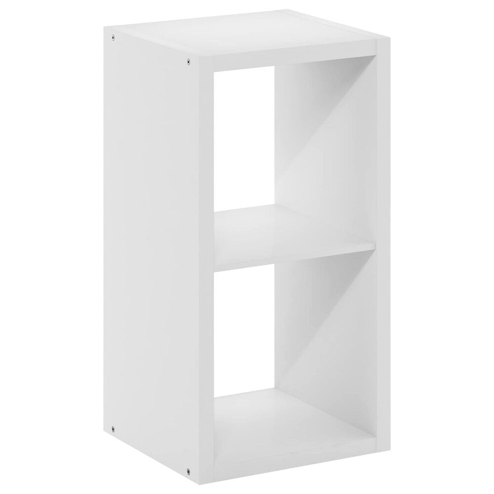 HOMLUX 2-Cube Reversible Open Back Bookshelf in White, , large