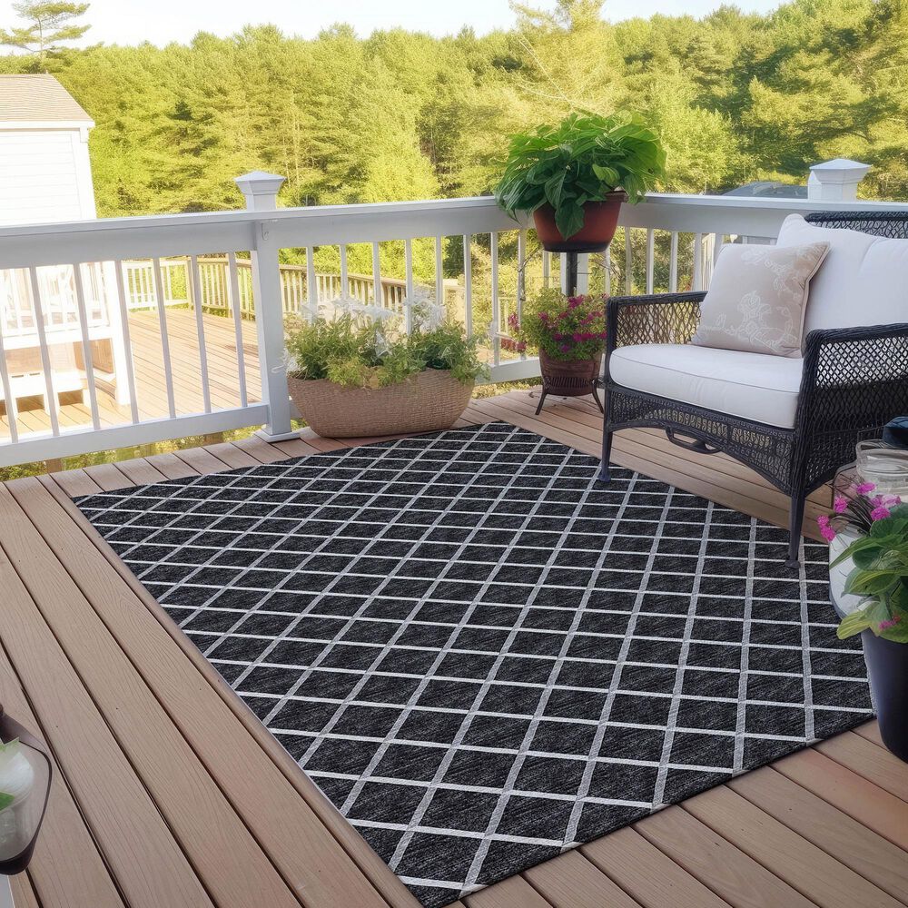 Dalyn Rug Company York 10&#39; x 14&#39; Black Indoor/Outdoor Area Rug, , large