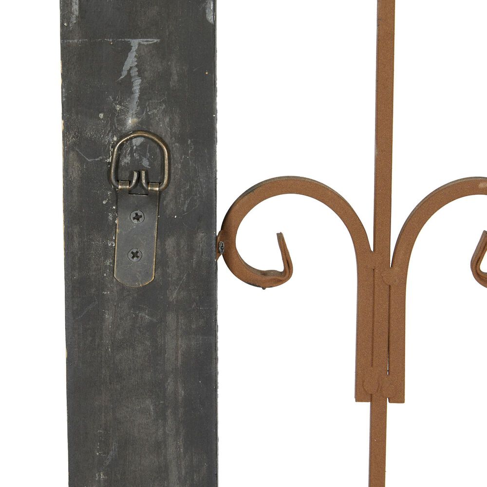 Maple and Jade 57&quot; x 16&quot; Gate Wall Decor in Dark Gray and Brown, , large