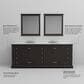 Lexora Home Dukes 84" Double Bathroom Vanity in Espresso with 2 cm White Quartz Top and Rectangular Sinks, , large