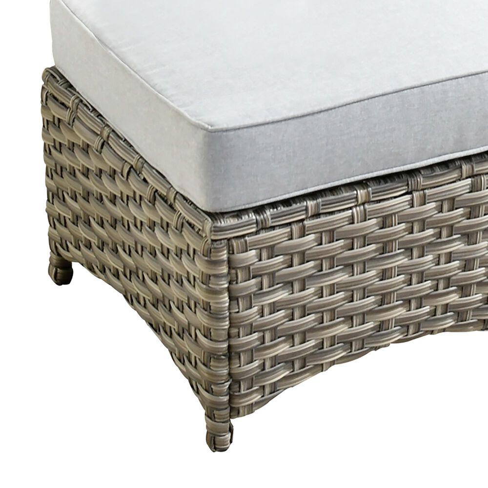 HOMLUX 2-Piece Outdoor Wicker Ottoman Set with Cushion in Gray, , large