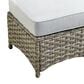 HOMLUX 2-Piece Outdoor Wicker Ottoman Set with Cushion in Gray, , large