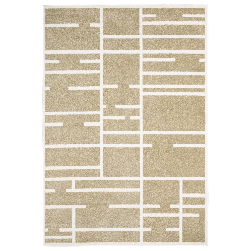 ROW by Oriental Weavers Quinn QUI04 Beige and Ivory 5"3" x 7" Area Rug, , large