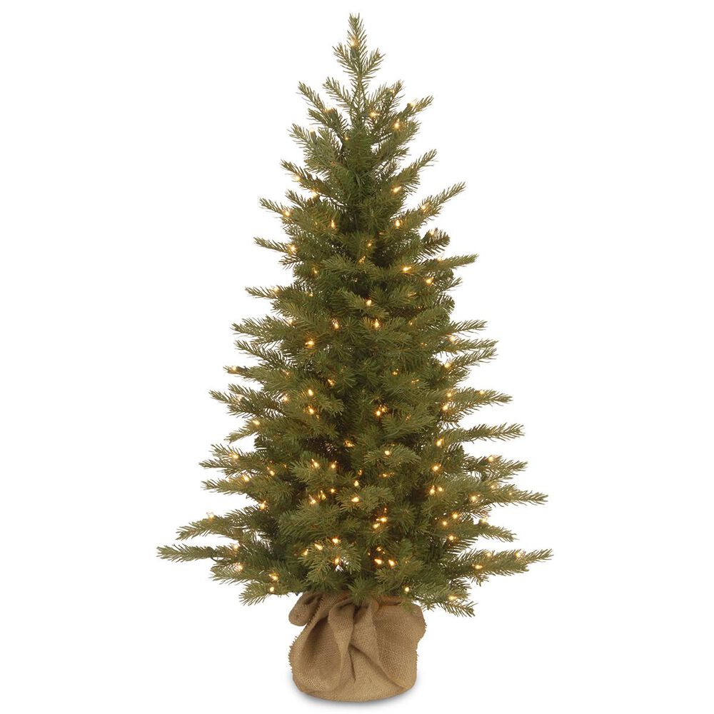 National Tree 4" Nordic Spruce Tree with White Lights, , large