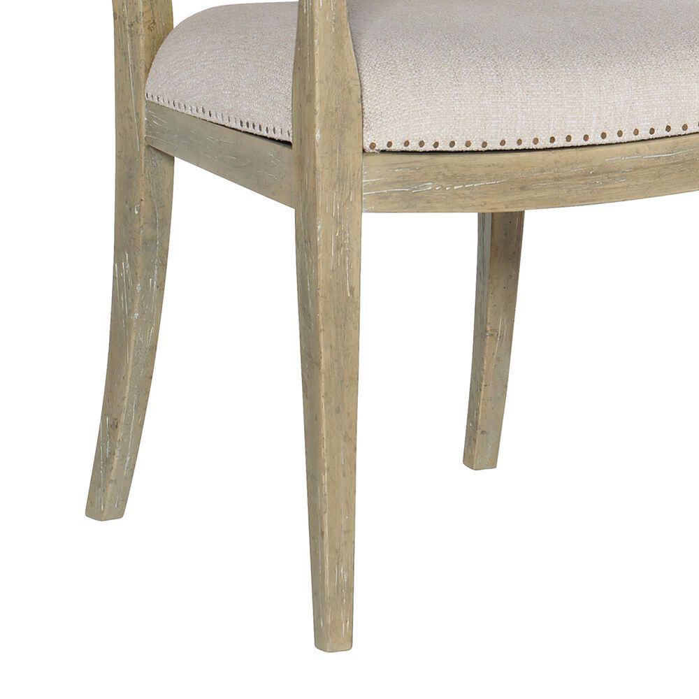 Hooker Furniture Surfrider Carved Back Arm Chair with Beige Cushion in Driftwood &#40;Set of 2&#41;, , large