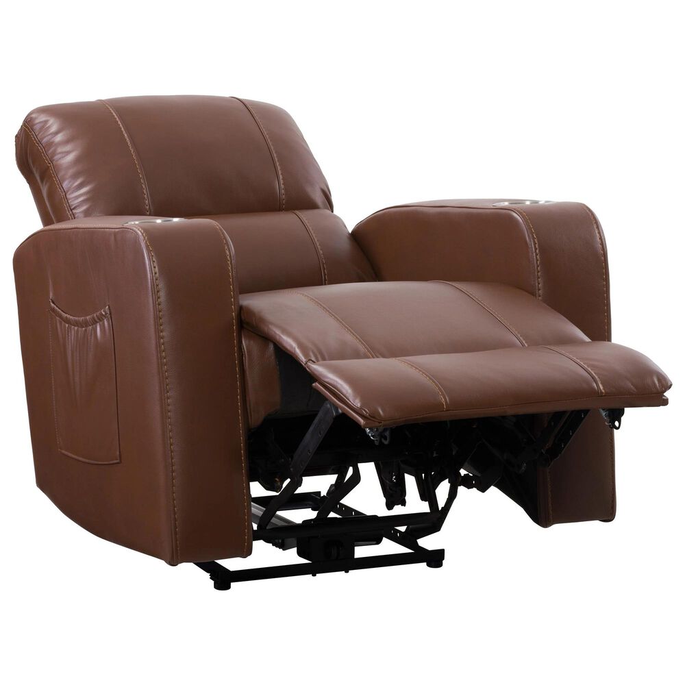 CorLiving Tucson Home Theater Power Recliner with Cup Holders in Brown, , large