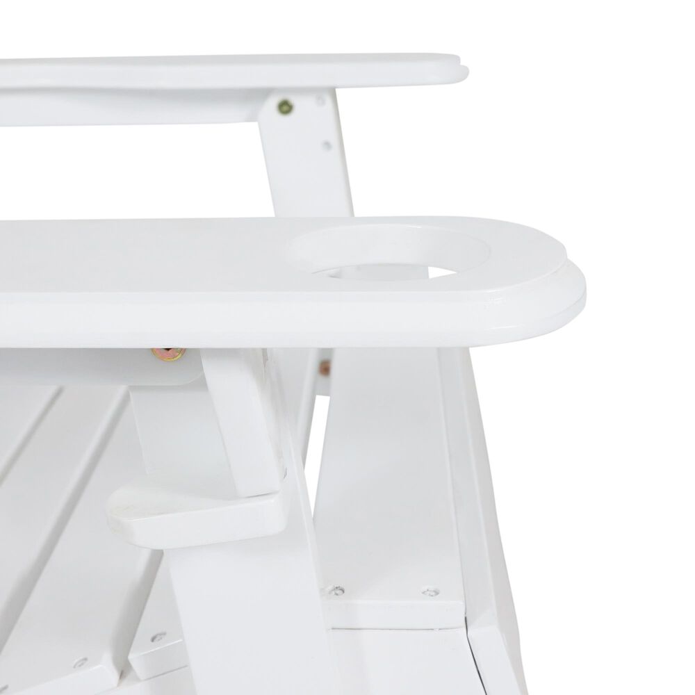 Hearth and Haven Bellwood Outdoor Foldable Adirondack Chair with Cup Holder in White, , large