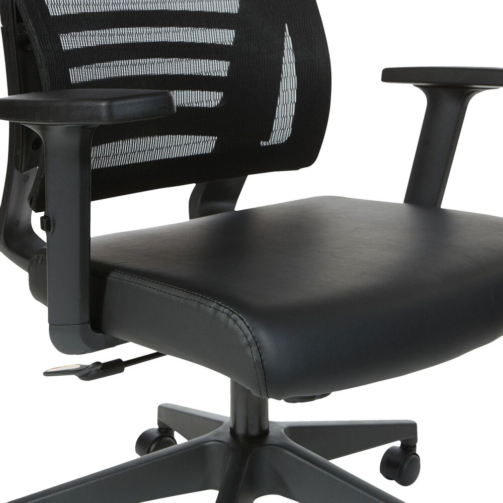 OSP Home Office Chair with Faux Leather Seat in Black, , large