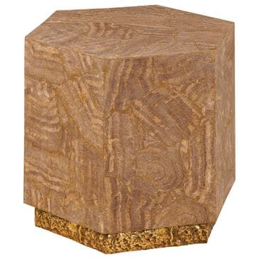 Century Furniture Aidan Hexagon Accent Table in Brown and Brass, , large