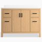 Kohler Kresla 48" Single Bathroom Vanity in Light Oak with 3 cm White Quartz Top and Rectangular Sink, , large