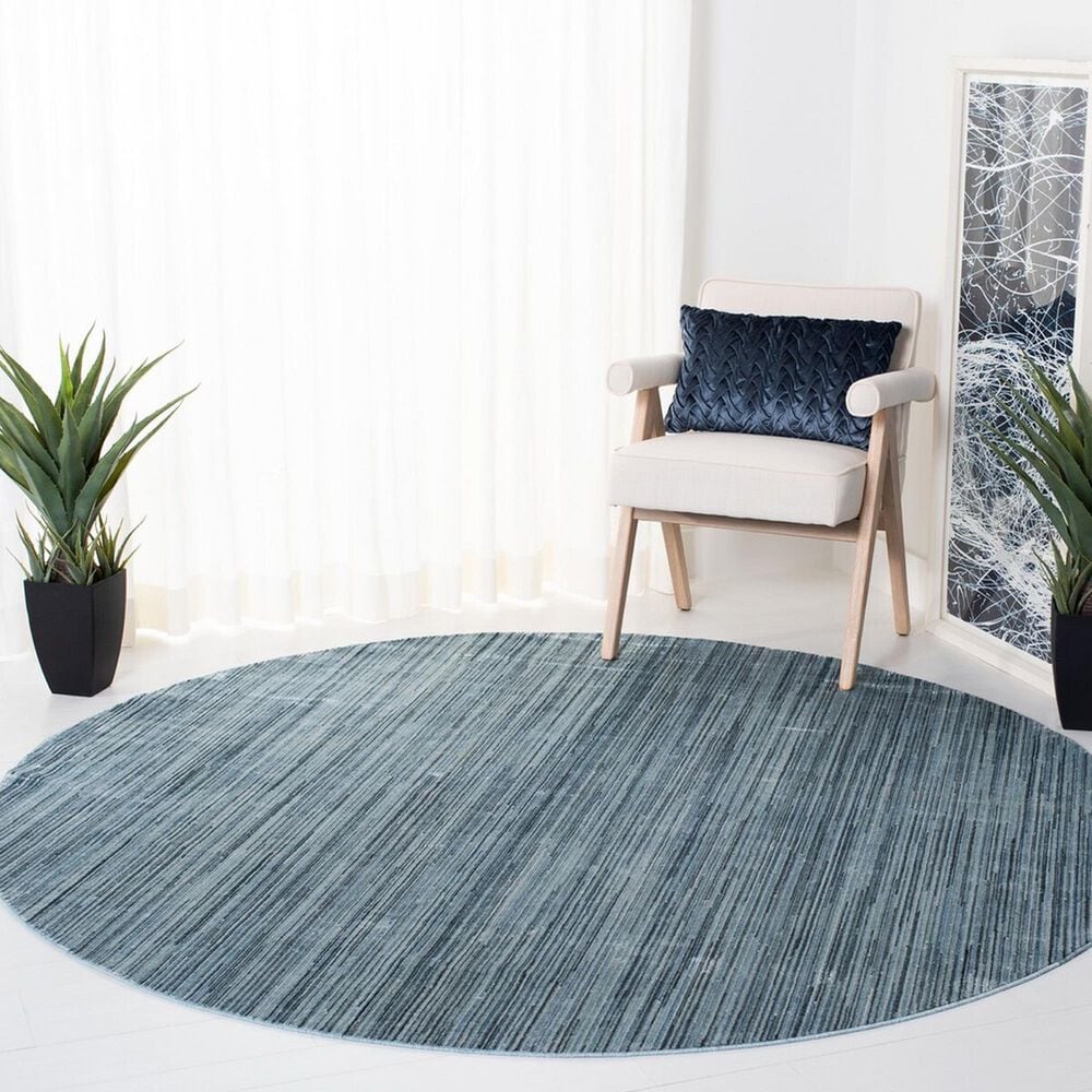Safavieh Dream DRM500M 6&#39;7&quot; Round Blue and Grey Area Rug, , large