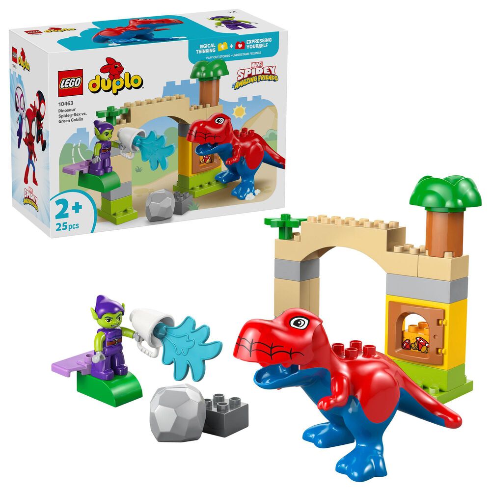LEGO Duplo Dinosaur Spidey-Rex and Green Goblin Building Set, , large
