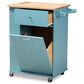 Baxton Studio Liona Kitchen Storage Cart in Blue/Natural, , large