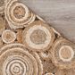 L&R Resources Natural Jute  6" Scalloped Bleach Gray Area Rug, , large