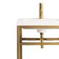 James Martin Vanities Boston 20" Single Bathroom Vanity in Radiant Gold with 3 cm White Glossy Resin Countertop and Rectangular Sink, , large