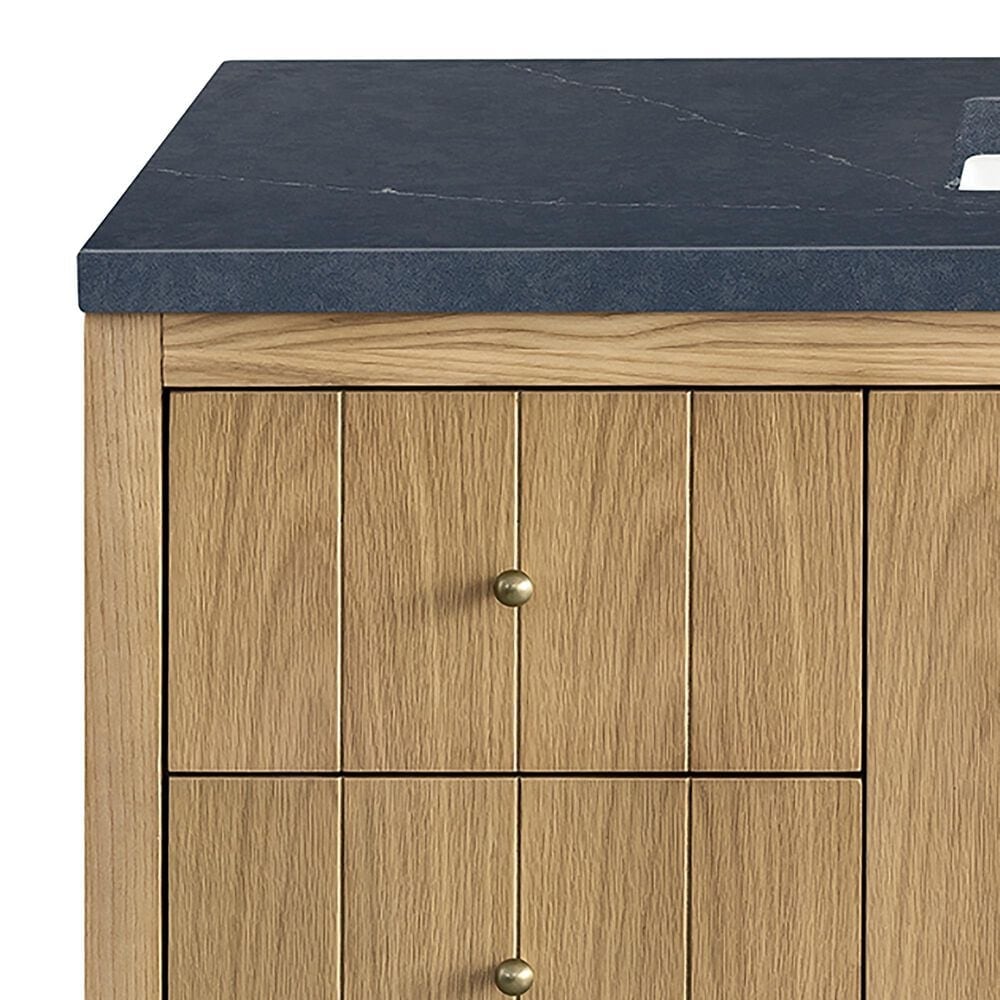 James Martin Vanities Hudson 48&quot; Single Bathroom Vanity in Light Natural Oak with 3 cm Charcoal Soapstone Quartz Top and Rectangular Sink, , large