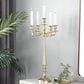 Maple and Jade Tapered 5-Plate Candelabra in Polished Gold, , large