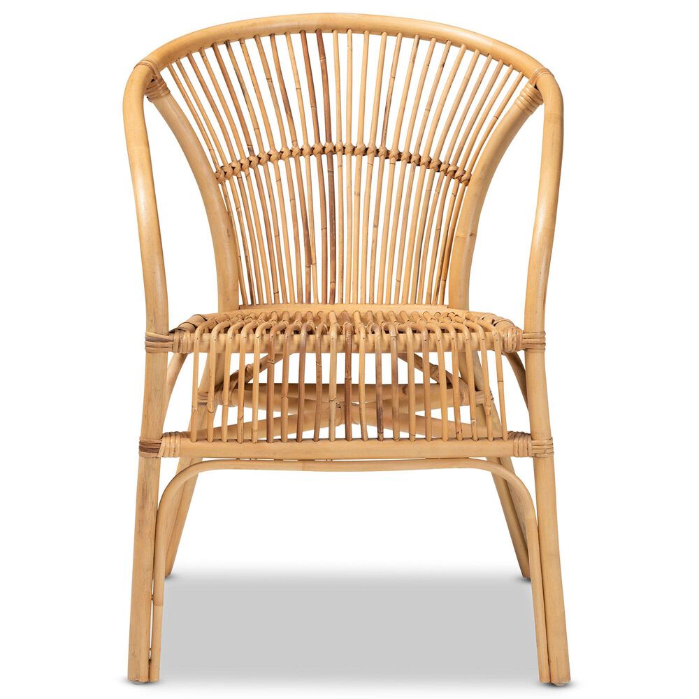 Baxton Studio Murai Arm Chair in Natural Brown, , large