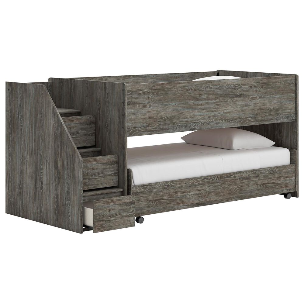 Ashley Frandern Twin over Twin Loft Bed in Gray, , large