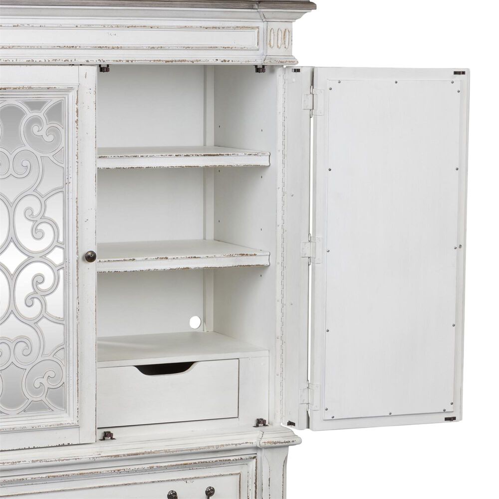 Belle Furnishings Abbey Park Mirrored Door Chest in White, , large