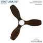 Minka-Aire Ventiara 36" LED Flush Mount Indoor/Outdoor Ceiling Fan in Coal, , large