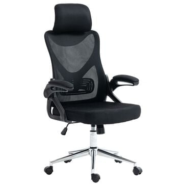Techni Sport Essential Ergonomic Office Chair with Headrest and Lumbar Support in Black, , large